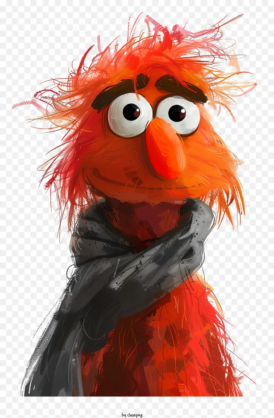 Elmo，Monstre Rouge Avec écharpe PNG