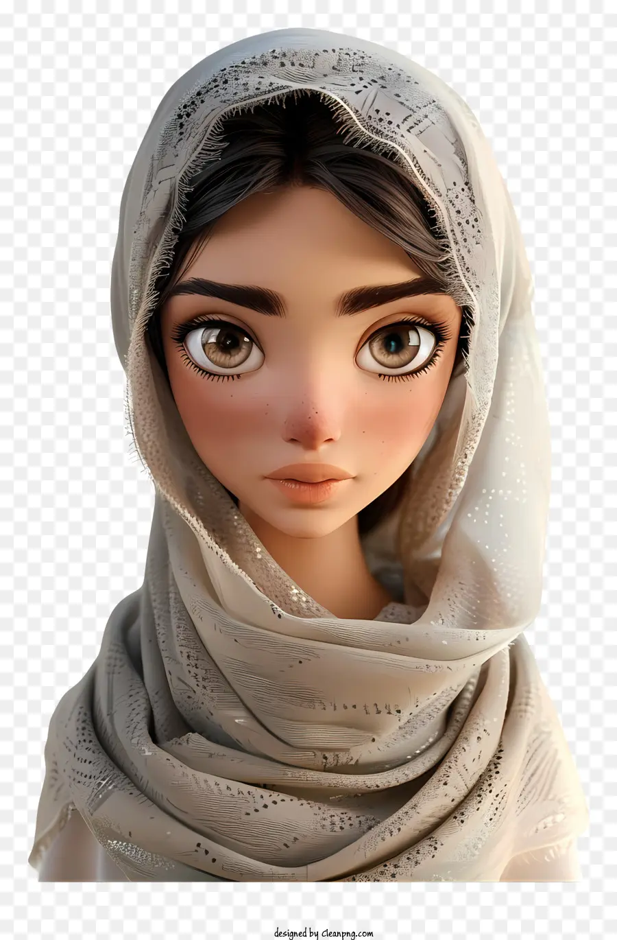 Cartoon Femme Avec Voile，Hijab PNG