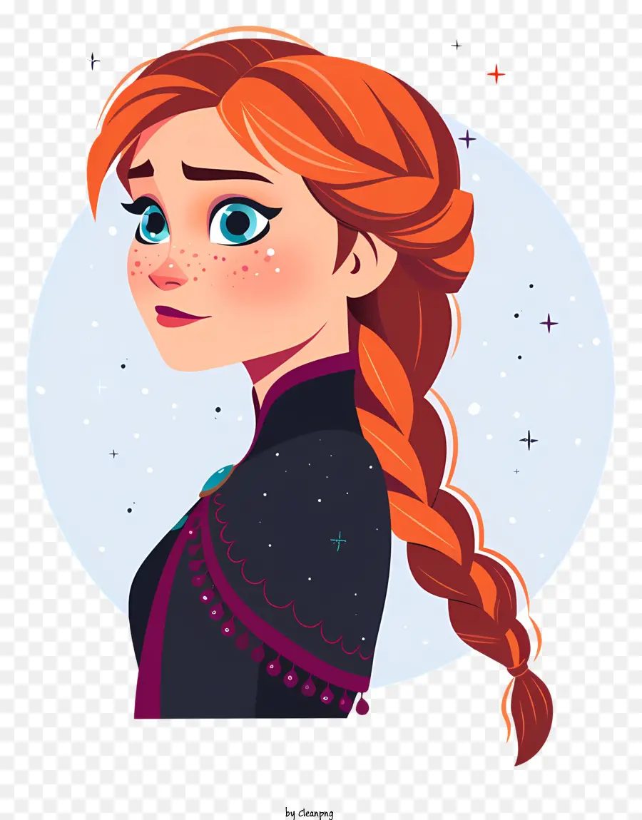 Frozen Anna Princess，Tresses Rouges PNG