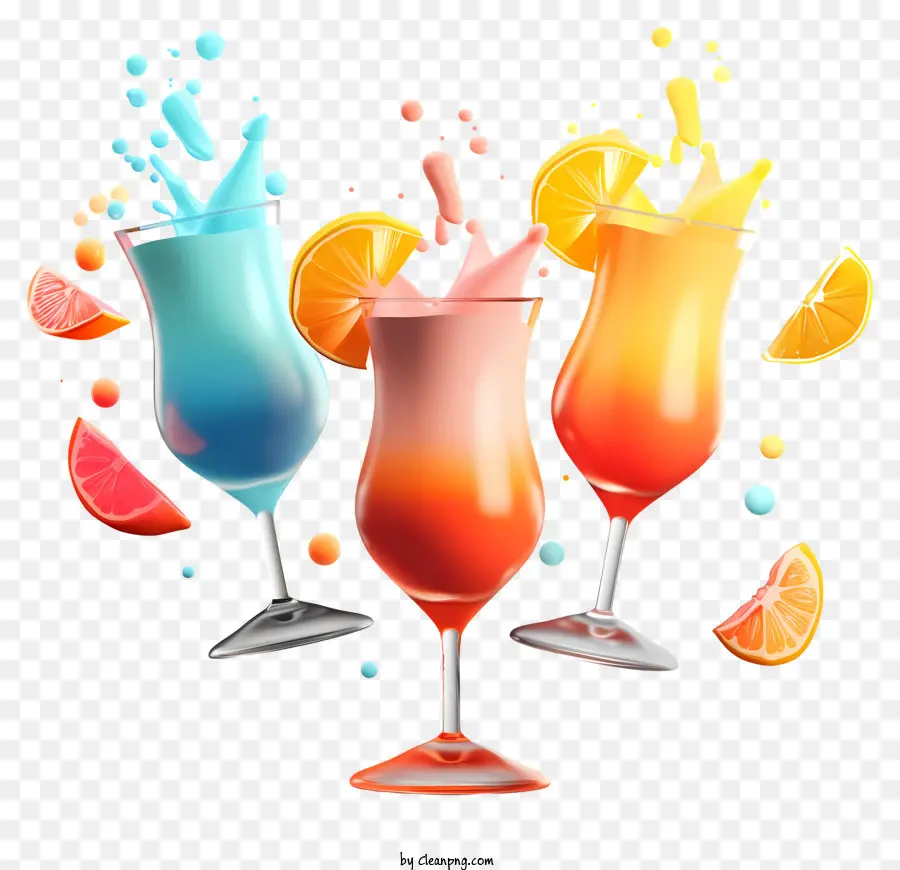 Journée Cocktail，Cocktails Colorés PNG