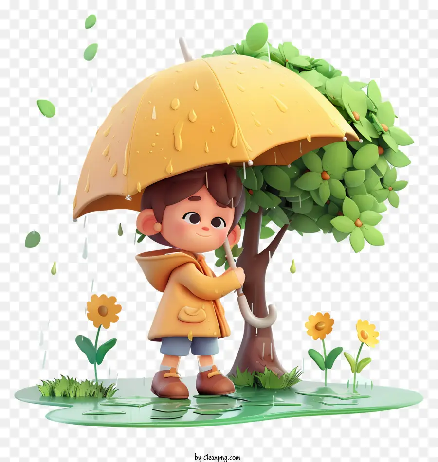 Printemps，Parapluie Jaune PNG