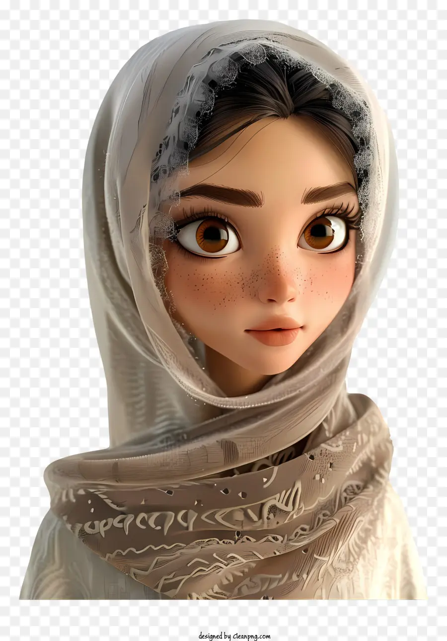 Cartoon Femme Avec Voile，Hijab Mode PNG
