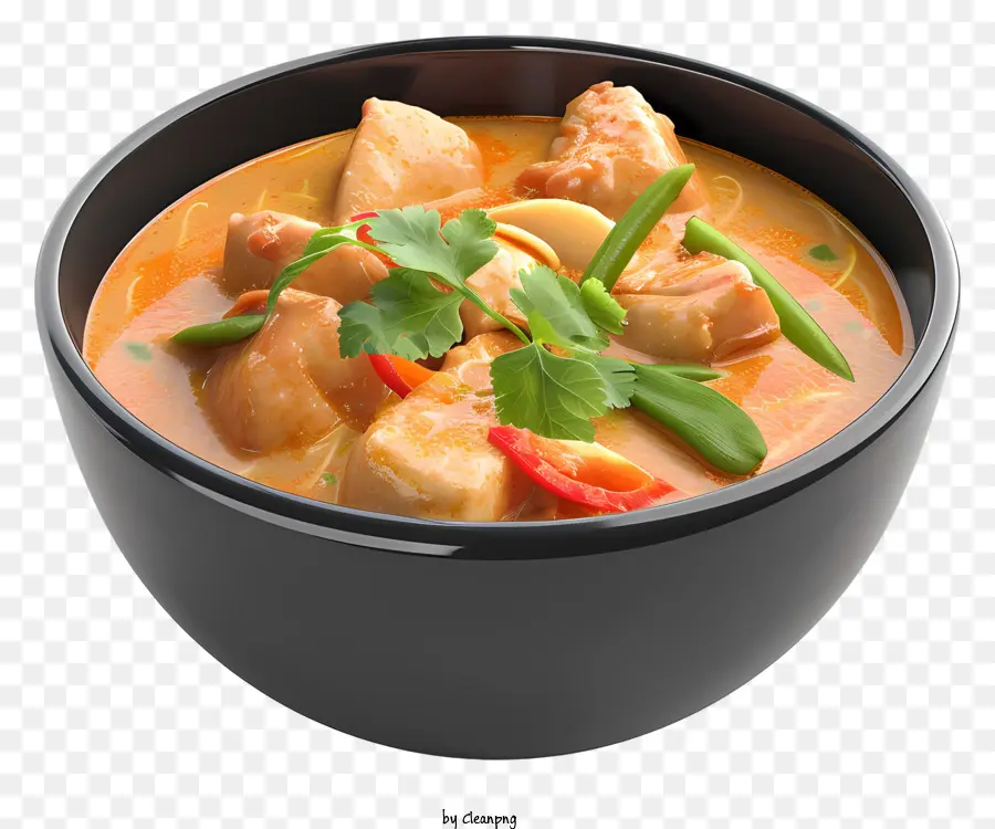 Curry Massaman，Bol De Soupe Noir PNG