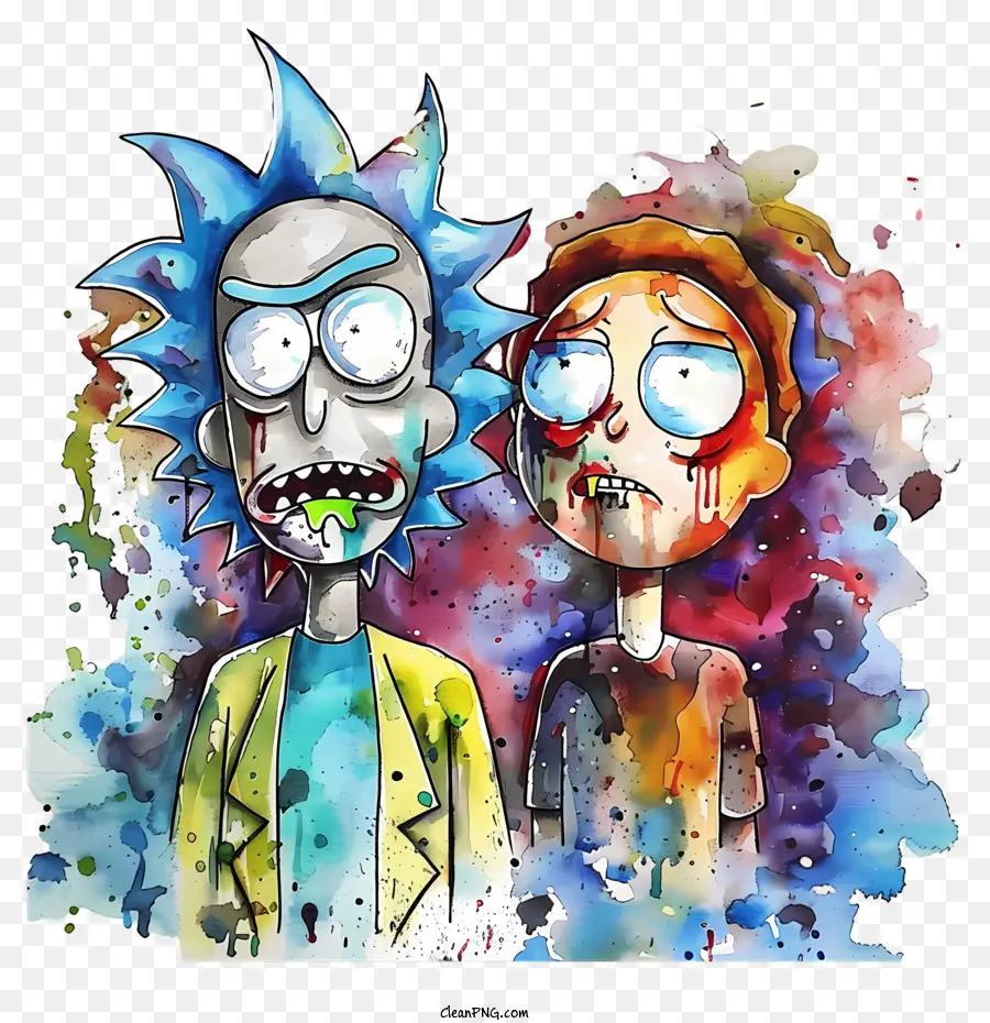 Rick Et Morty，Aquarelle PNG