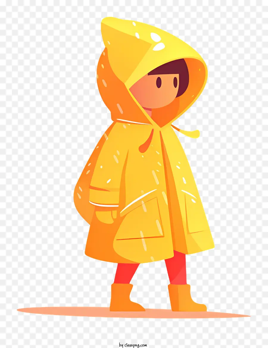 Petite Fille Dans Un Imperméable，Jaune Imperméable PNG