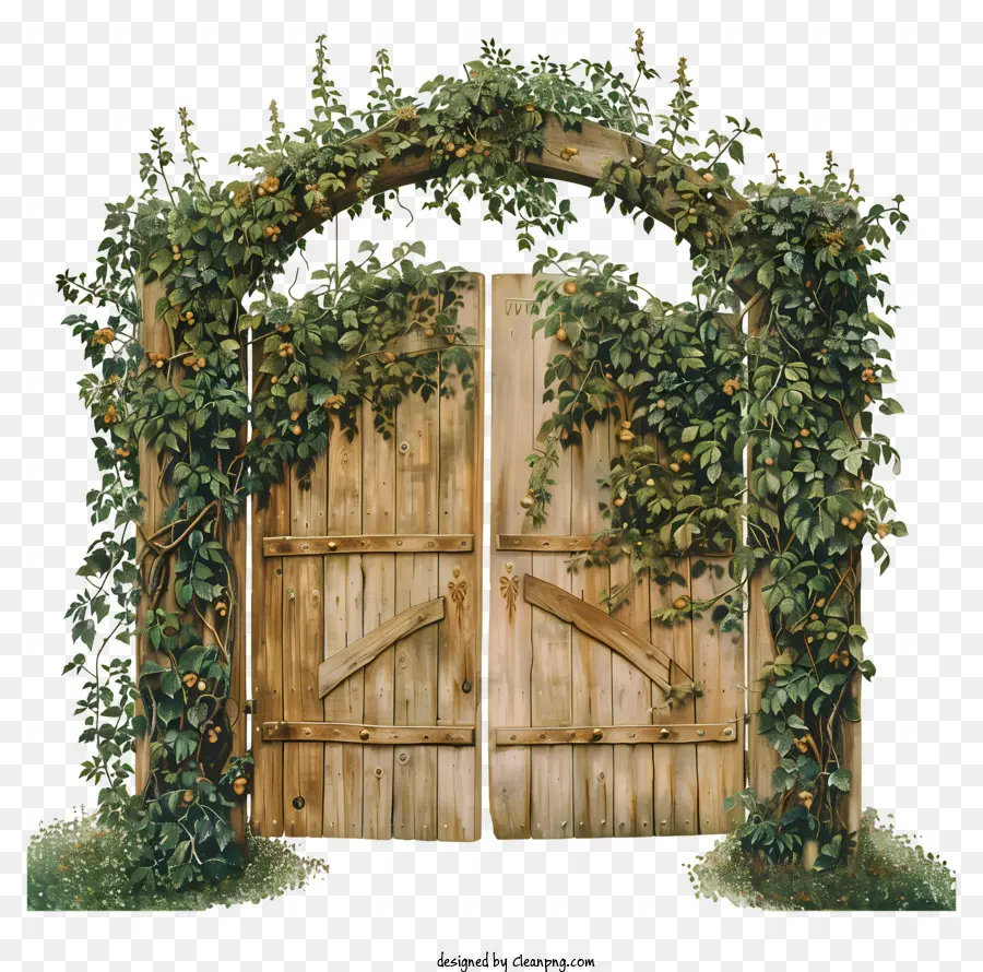 Portail De Jardin En Bois，Portail En Bois PNG