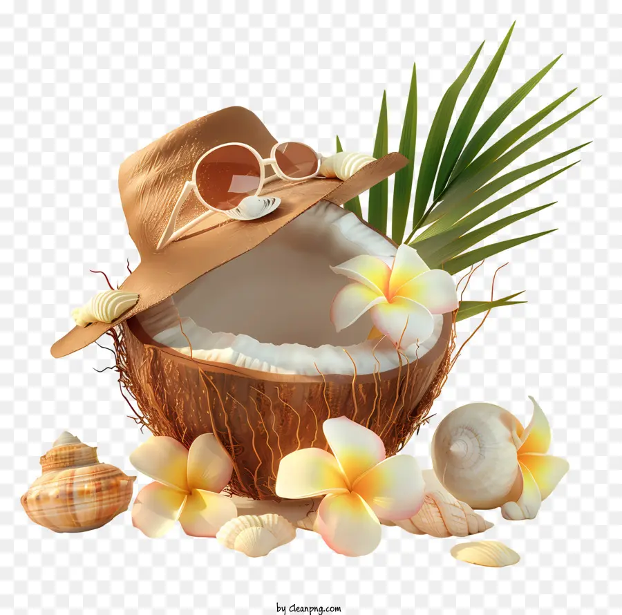 Été De La Noix De Coco，Coquille De Noix De Coco PNG