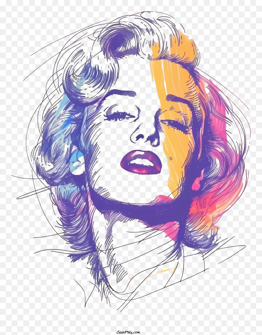 Marilyn Monroe，Portrait De Femme Abstraite PNG