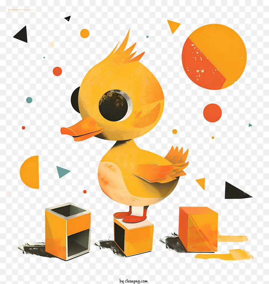 Dessin Animé Bébé Canard，Canard Jaune PNG