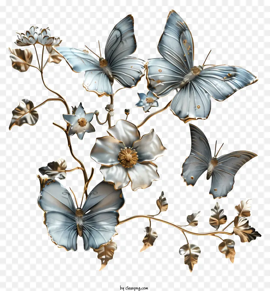 Papillon，Papillons Bleus PNG