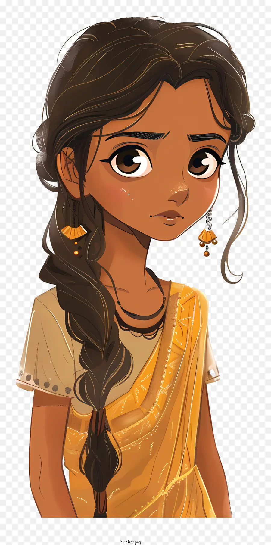 Caricature De Fille Indienne，Fille PNG