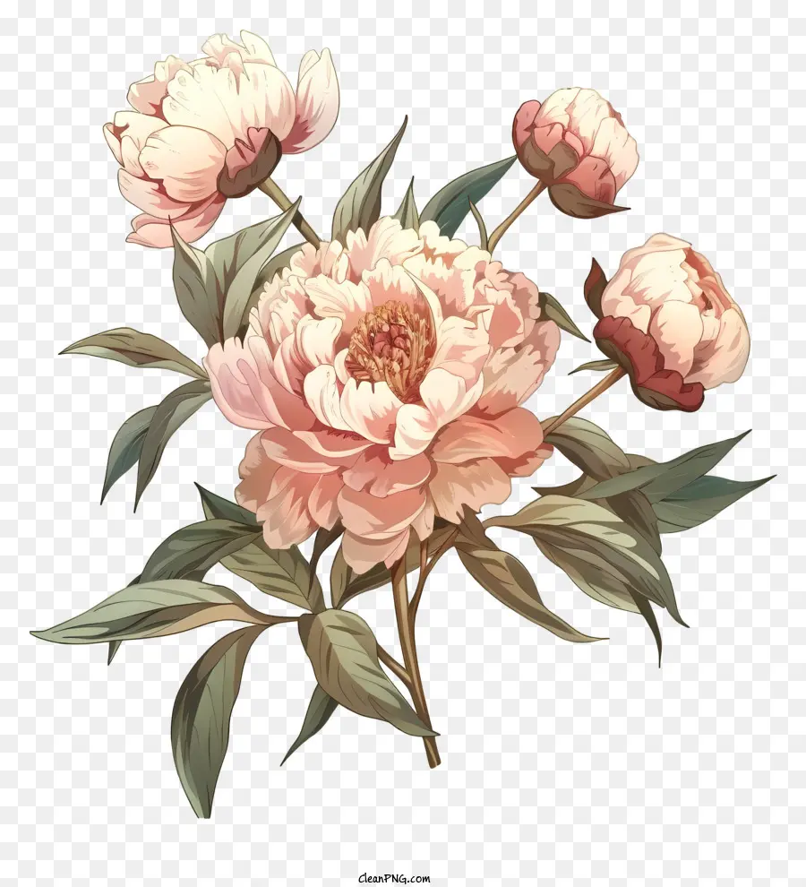 Arrangement Floral De Pivoine，Rose Fleurs De Pivoine PNG