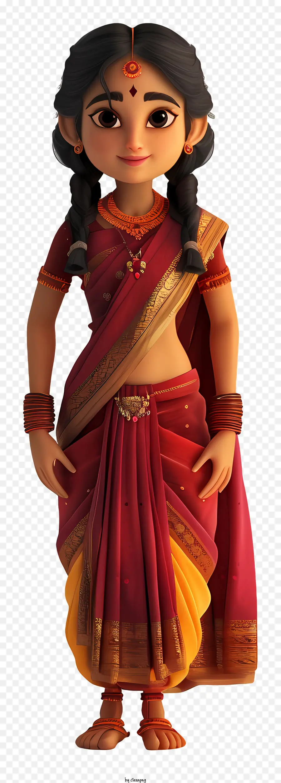 Dessin Animé De La Femme Indienne，Vêtements Indiens Traditionnels PNG
