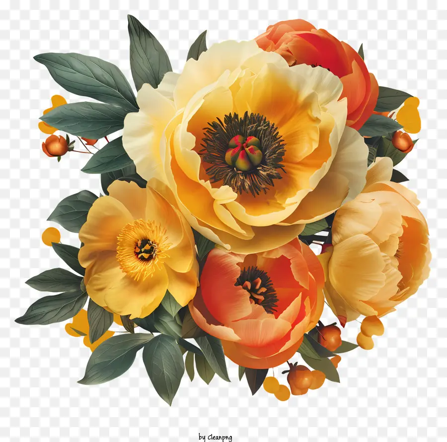 Arrangement Floral De Pivoine，Fleurs De Pivoine PNG
