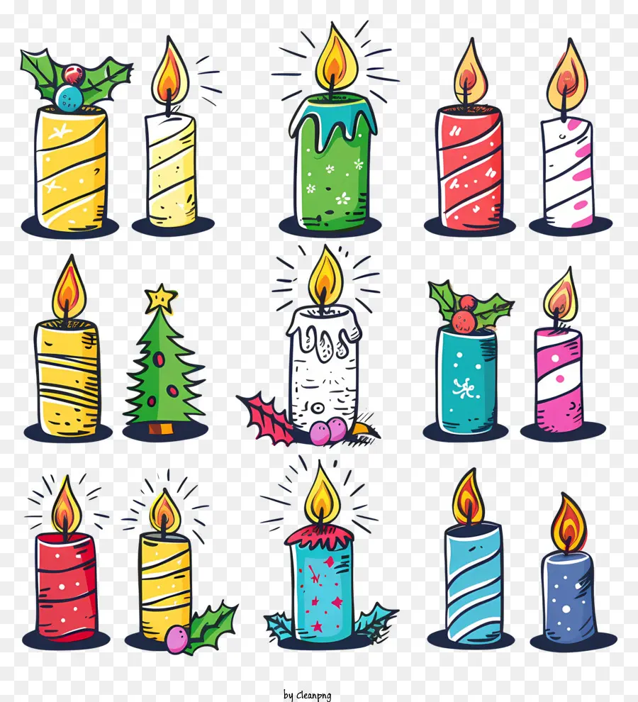 Bougies De Noël，Bougies Décoratives PNG