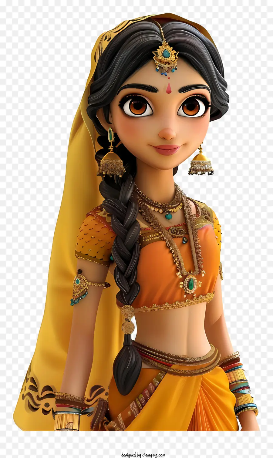 Dessin Animé Femme Indienne，Fille Animée PNG