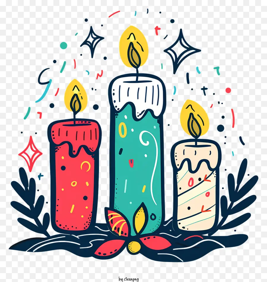 Bougies De Noël，Bougies De Couleur PNG