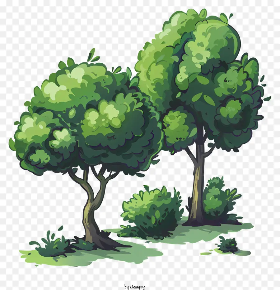 Des Buissons，Arbres Verts PNG