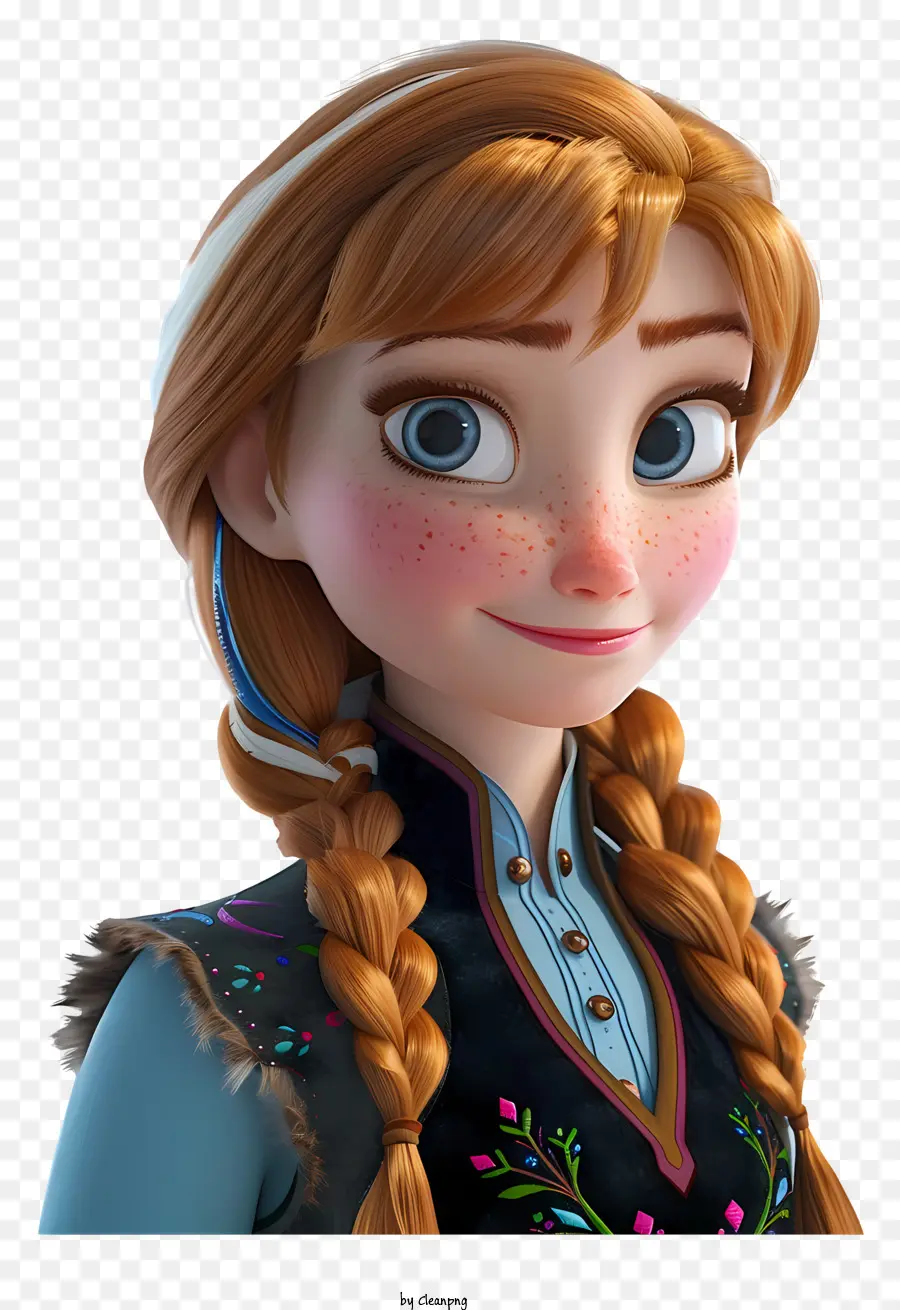 Frozen Anna Princess，Cheveux Longs Et Bouclés PNG
