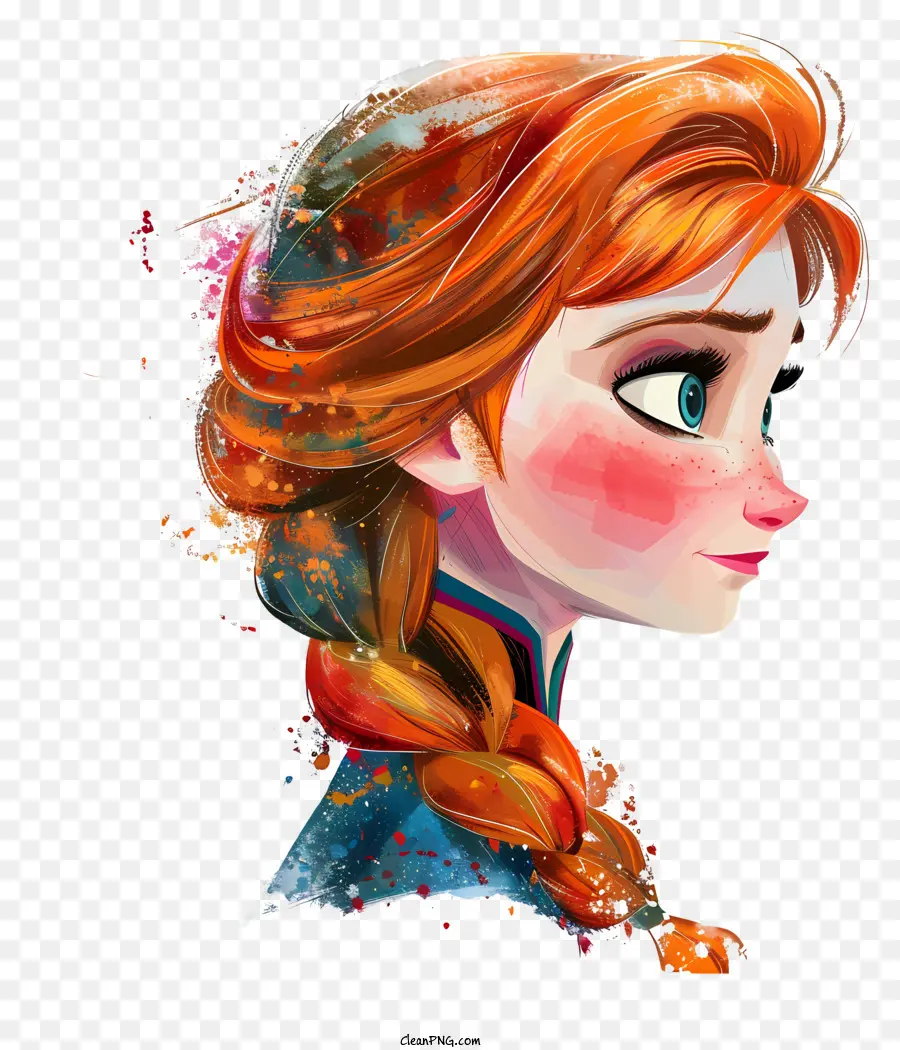 Frozen Anna Princess，Les Cheveux Rouges PNG