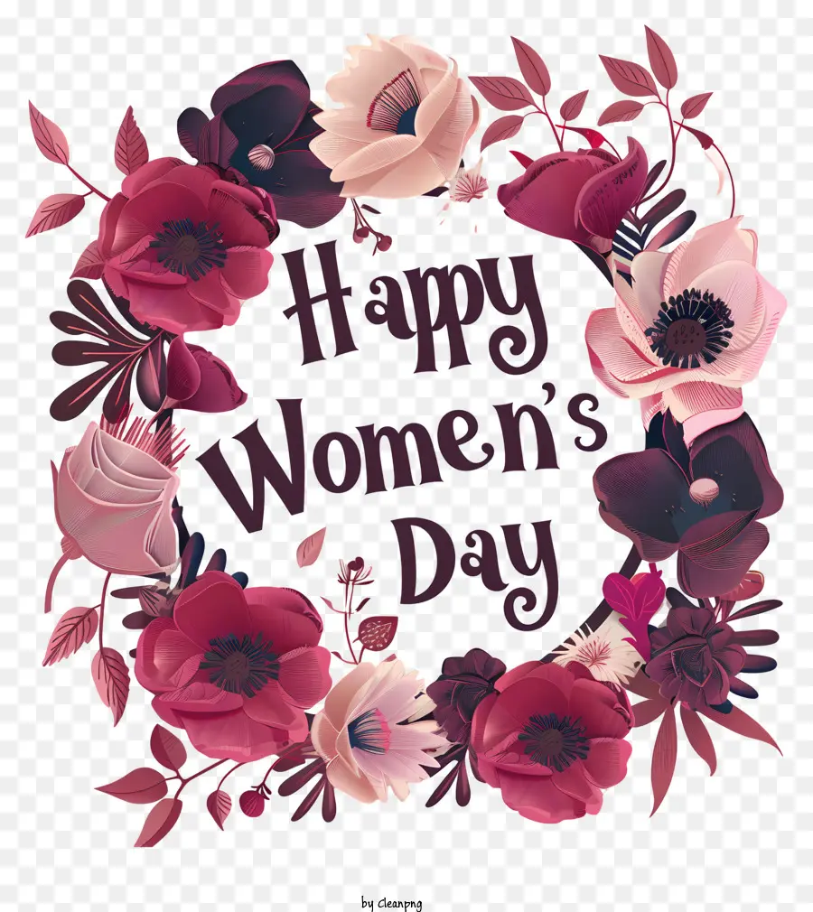 Heureux Womens Jour，De Rose Et De Violet Fleurs PNG