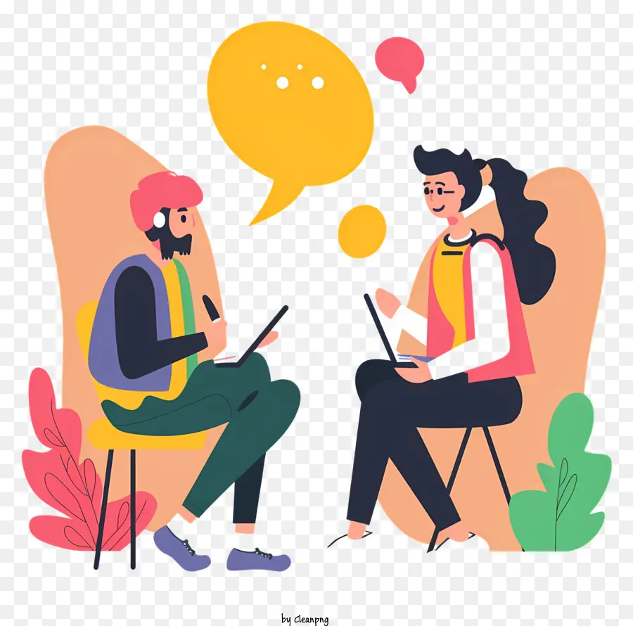 Femme Et Homme Discutant，La Conversation PNG
