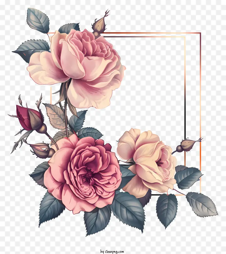 Mariage De Cadre，Les Roses Roses PNG