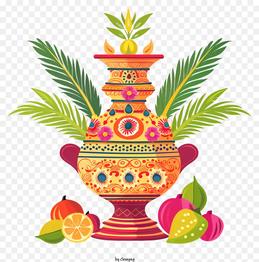 Heureux Ugadi，Vase Décoratif PNG