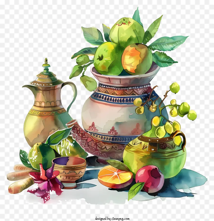 Joyeux Ougadi，Fruits Et Poterie PNG