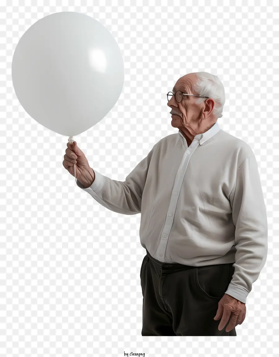 Vieil Homme Tenant Un Ballon，Homme âgé PNG