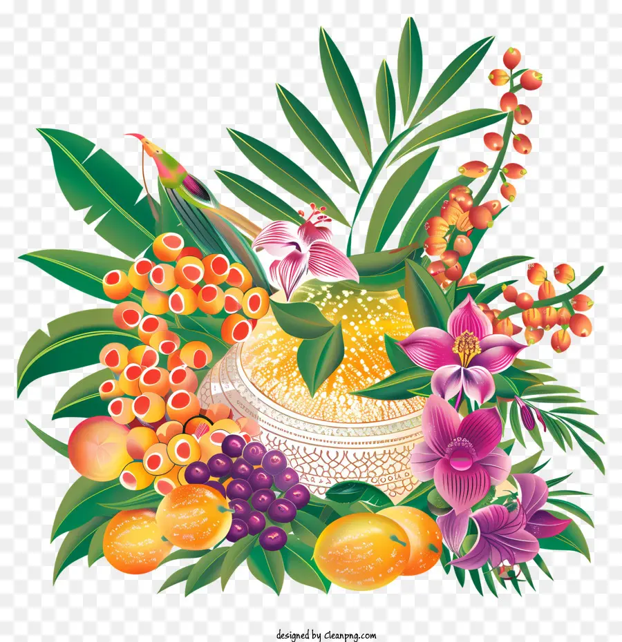 Heureux Ugadi，Les Fruits Tropicaux PNG