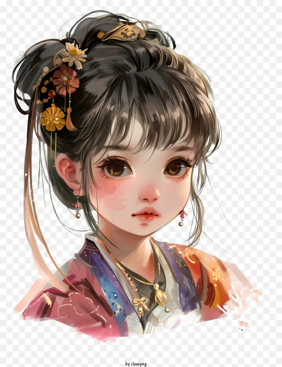Fille Chinoise，Portrait PNG