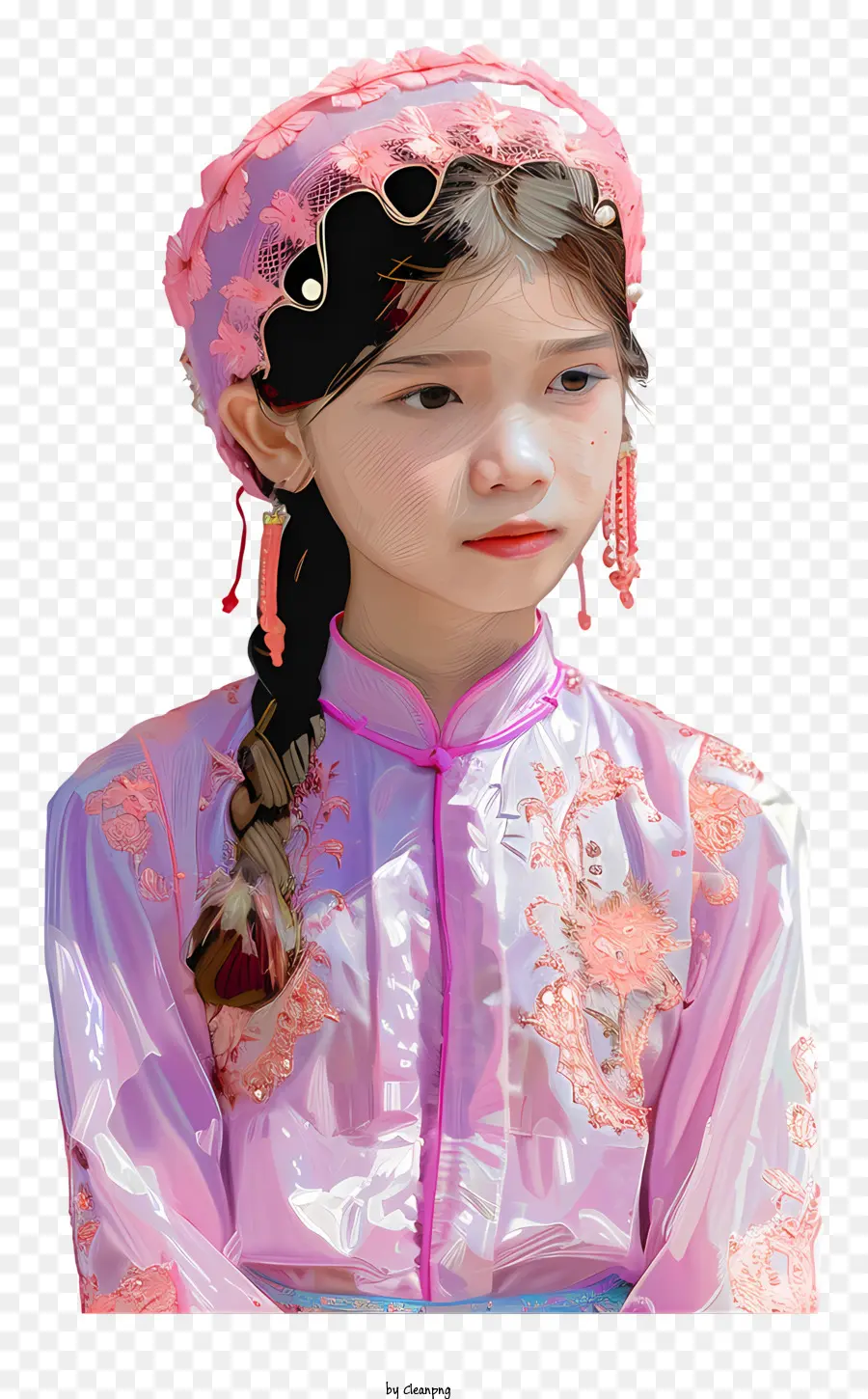 Fille Vietnamienne，Fille En Tenue Traditionnelle PNG