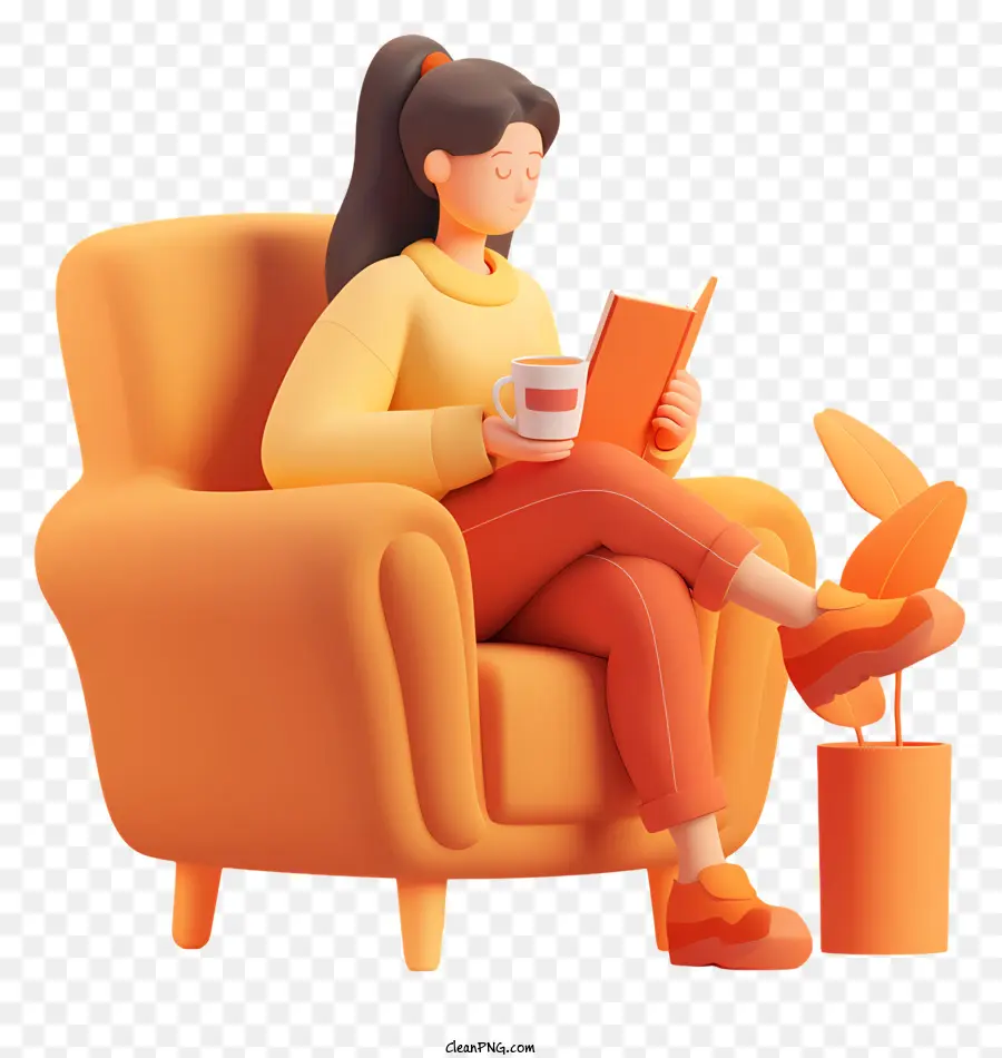 Femme 3d Lisant，Femme Lisant Un Livre PNG