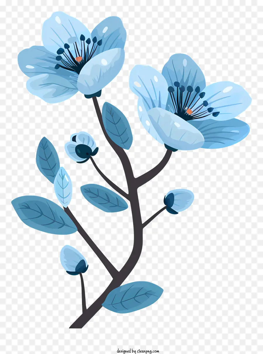 Fleurs Bleues，Bleu PNG