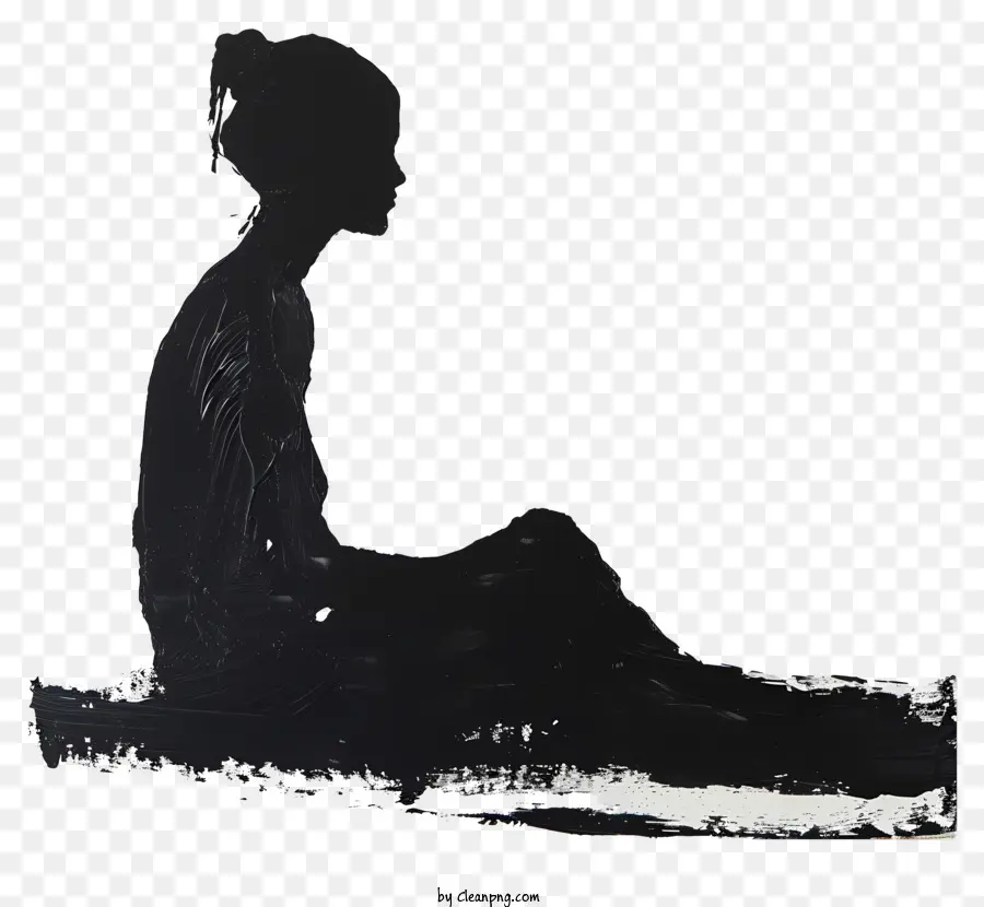 Femme Assise Silhouette，Assis PNG
