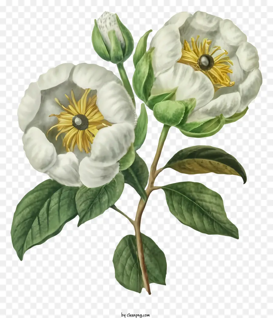 Fleurs D'anémone，Fleurs Blanches PNG