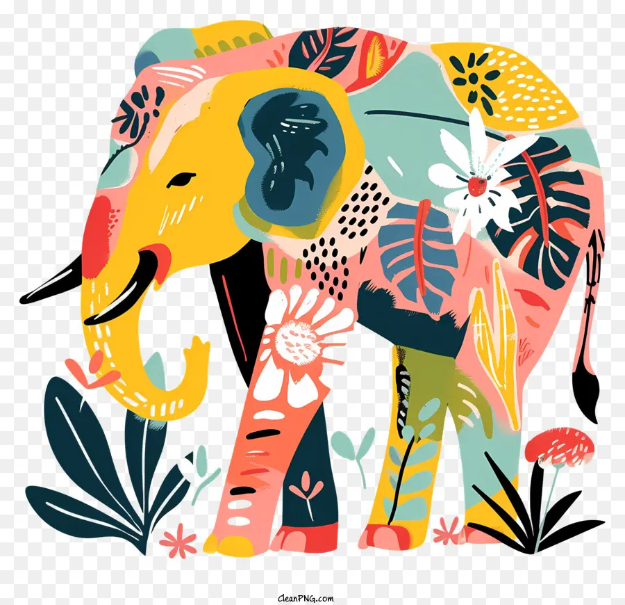 Éléphant，Éléphant Coloré PNG