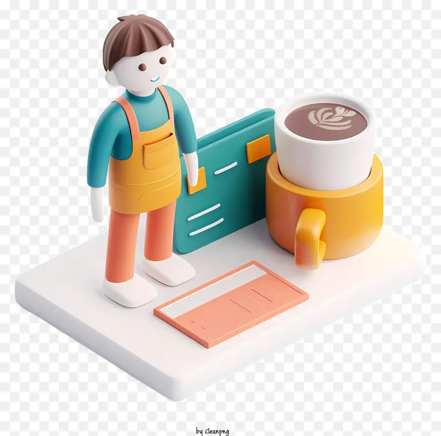 Café 3d，Barista PNG