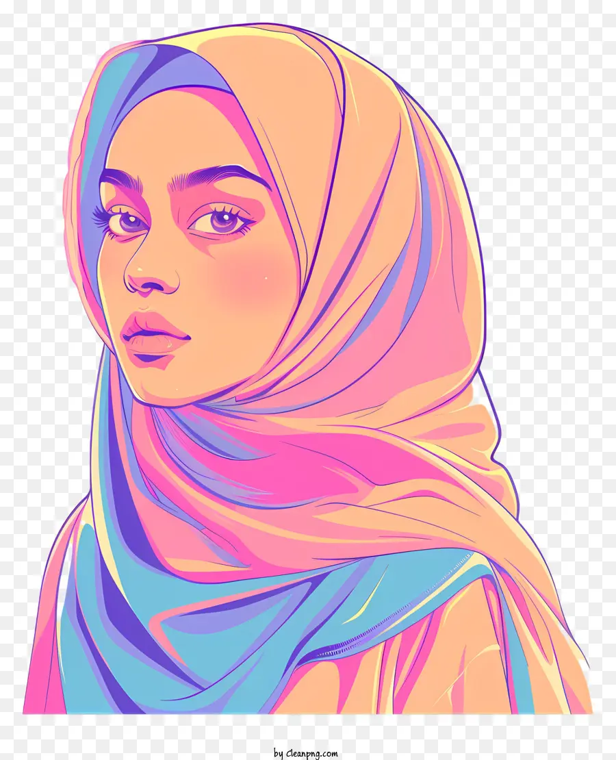 Fille Musulmane，Hijab Rose PNG