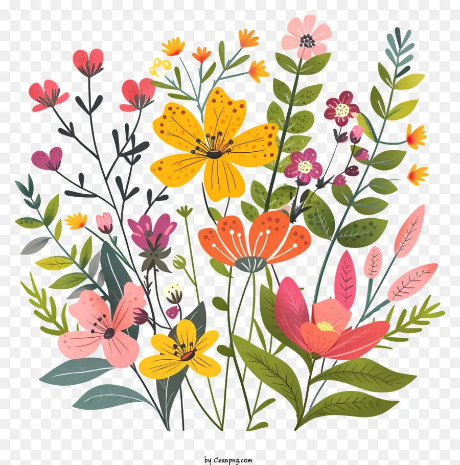 Fleurs De Printemps，Fleurs Colorées PNG