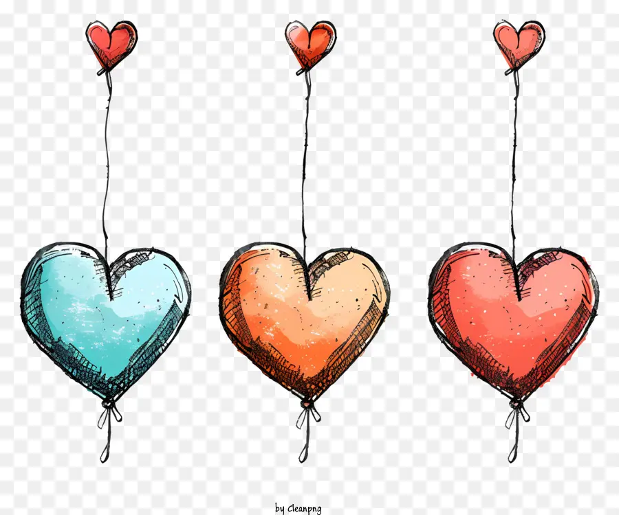 Coeurs，Ballons En Forme De Coeur PNG