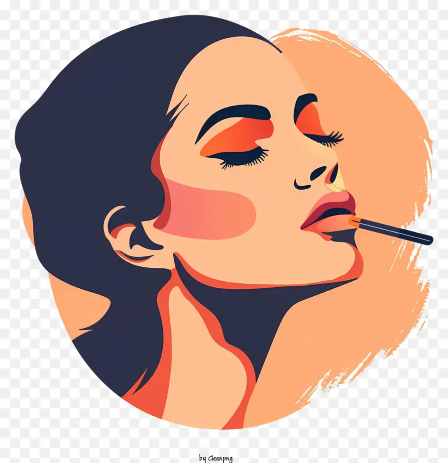 Se Maquiller，Femme Avec Cigarette PNG