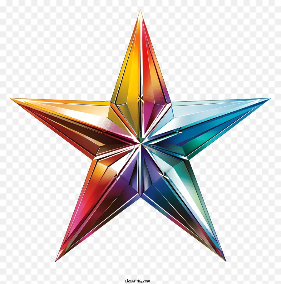 En Forme D'étoile，Multicolores étoile PNG