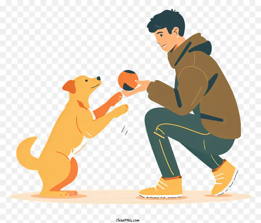 Homme Jouant Avec Un Chien，Animal De Compagnie PNG