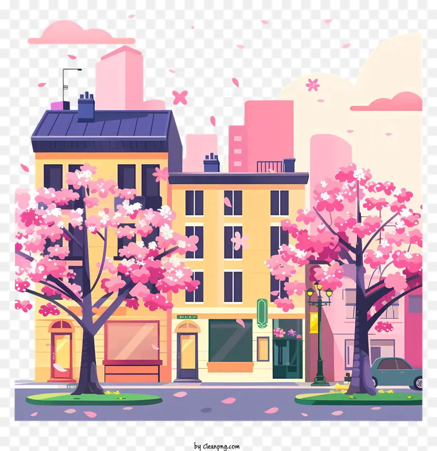 Rue Spring，Paysage Urbain PNG