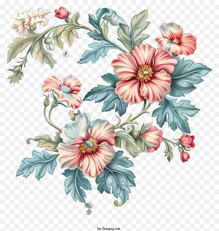 Flores，Design Floral Vintage PNG