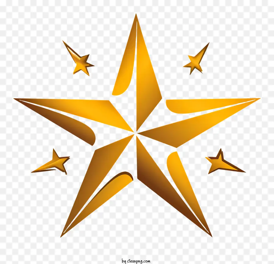 En Forme D'étoile，étoile D'or PNG