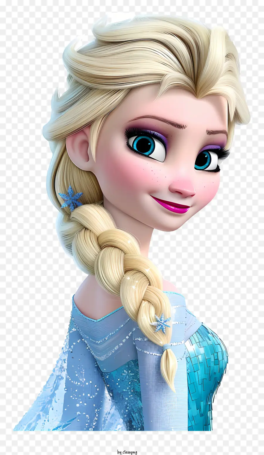 Princesse Elsa Congelée，Personnage De Tresse Blonde PNG