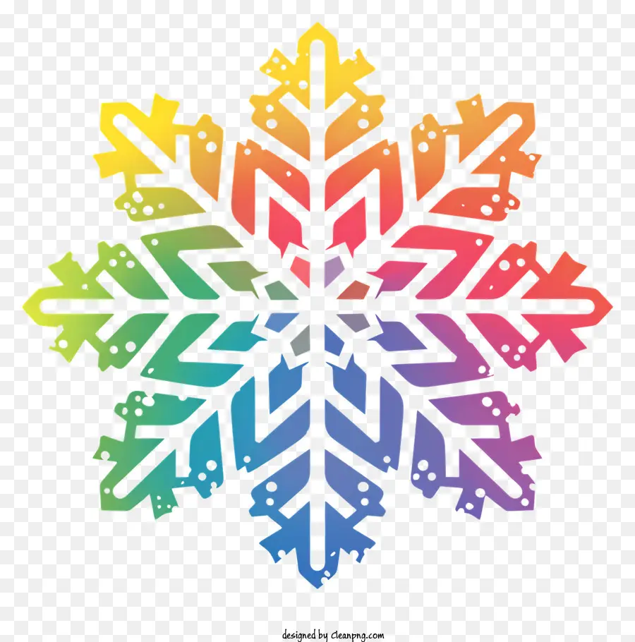 Rainbow Snowflake，Flocon De Neige PNG